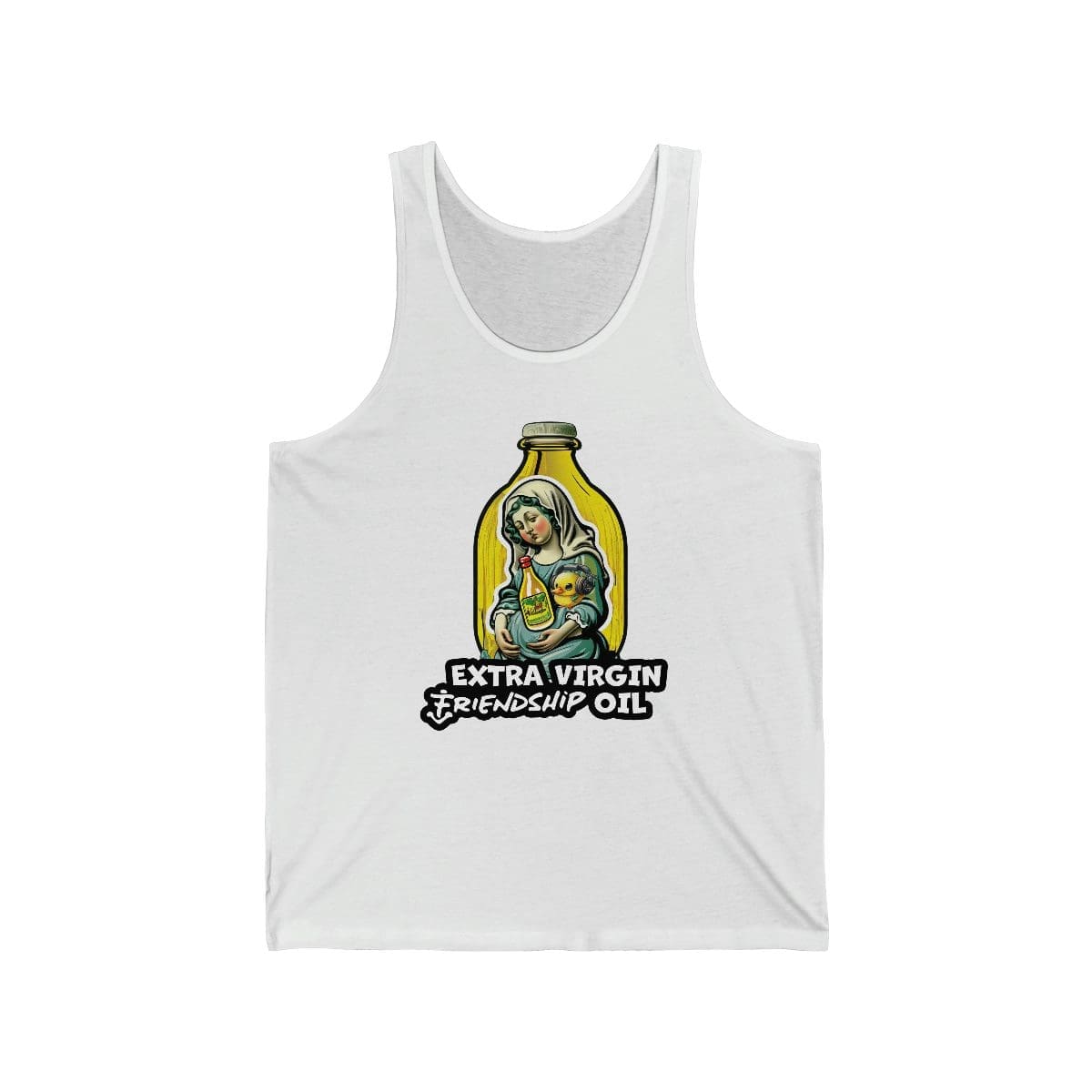 Extra Virgin Friendship Oil - Duck Crew 2023 - Unisex Jersey Tank - Image 3